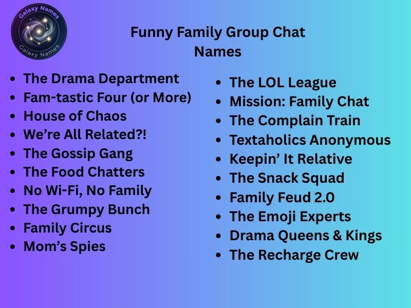 Funny Family Group Chat Names