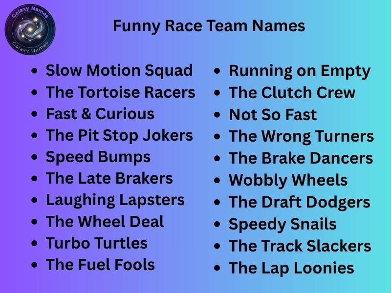 Funny Race Team Names