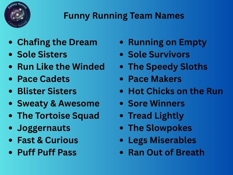 Funny Running Team Names