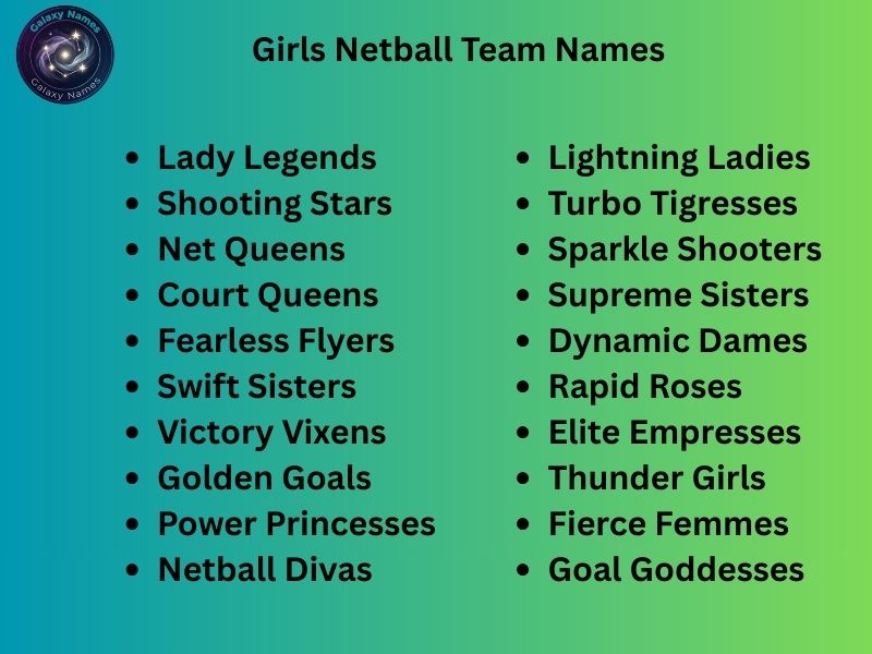 Girls Netball Team Names