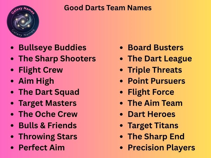 Good Darts Team Names (1)