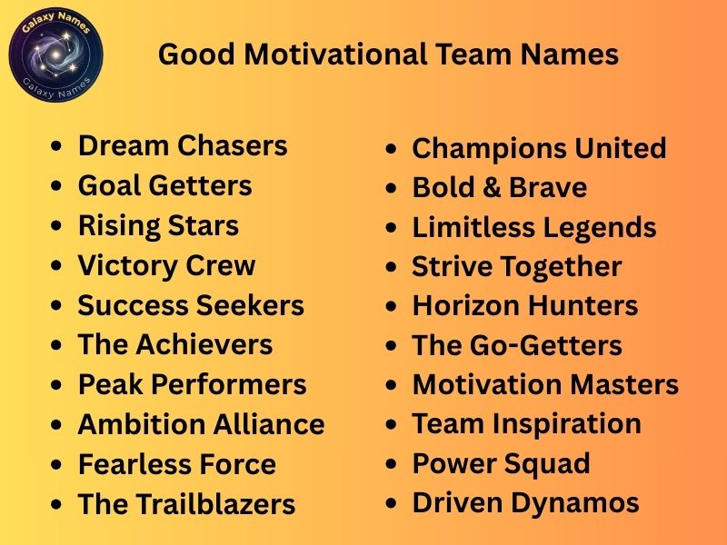 Good Motivational Team Names