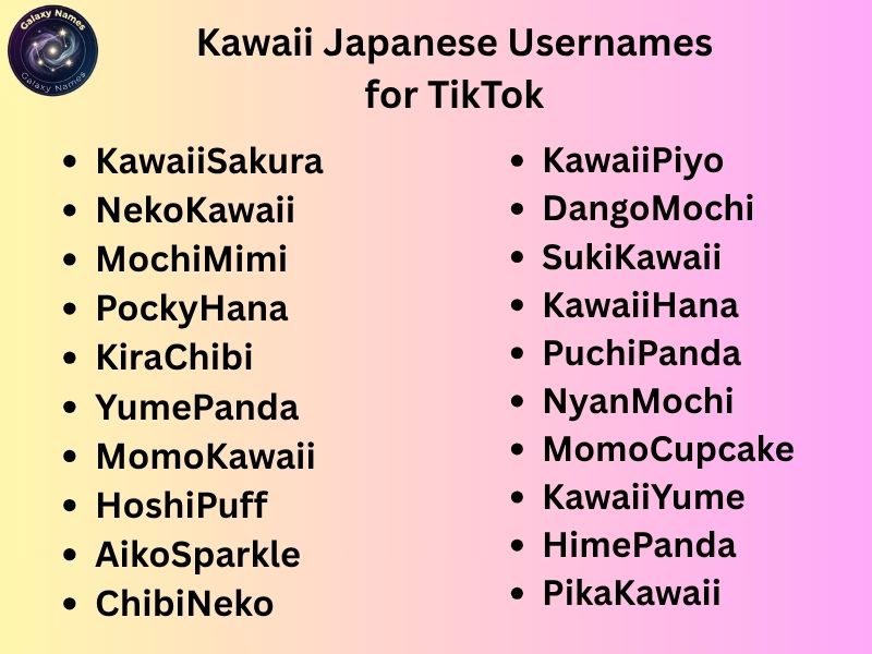 Kawaii Japanese Usernames