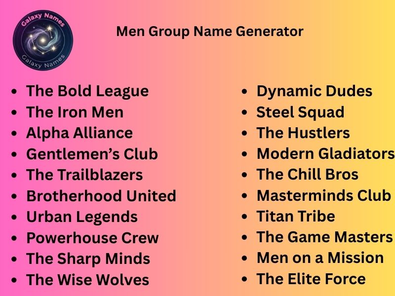 Men Group Name Generator
