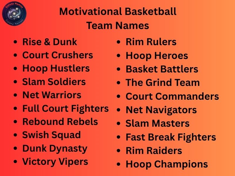 Motivational Basketball Team Names