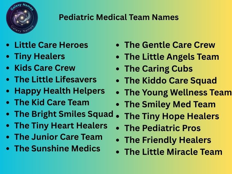 Pediatric Medical Team Names