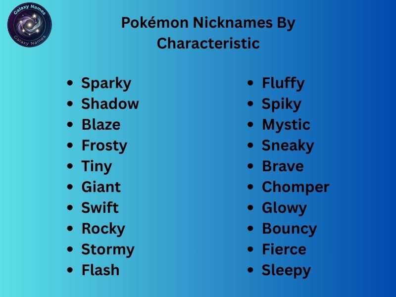 Pokémon Nicknames By Characteristic