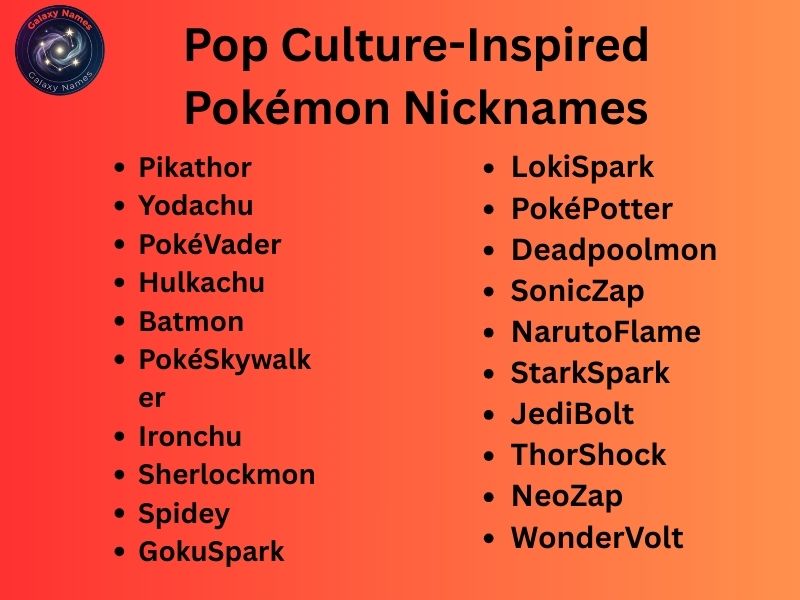 Pop Culture-Inspired Pokémon Nicknames
