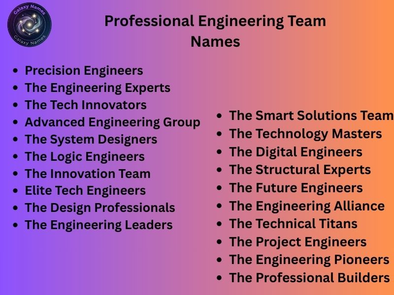 Professional Engineering Team Names