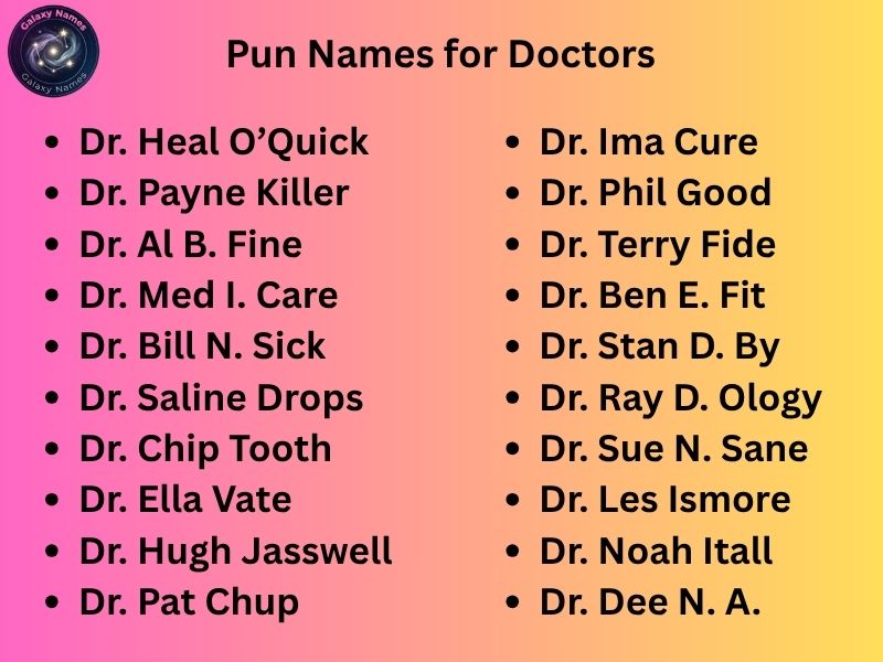 Pun Names for Doctors