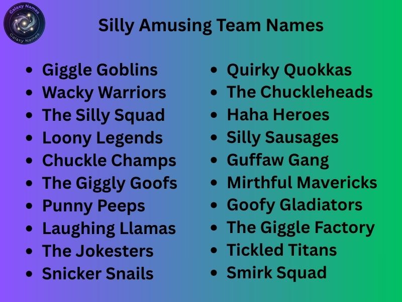 Silly Amusing Team Names
