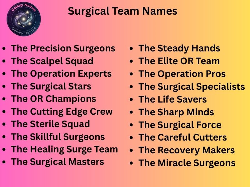 Surgical Team Names