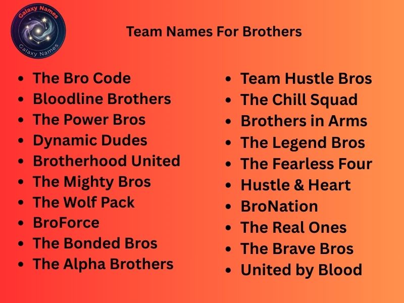 Team Names For Brothers
