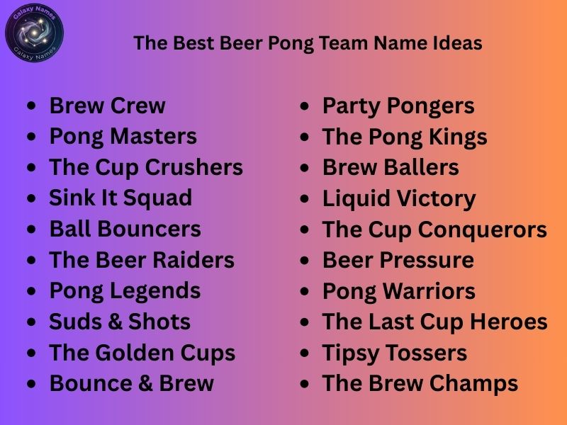 The Best Beer Pong Team Name Ideas