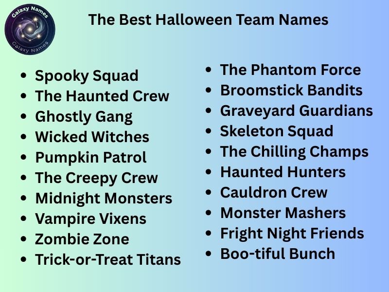 The Best Halloween Team Names