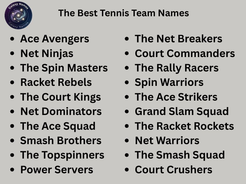 The Best Tennis Team Names