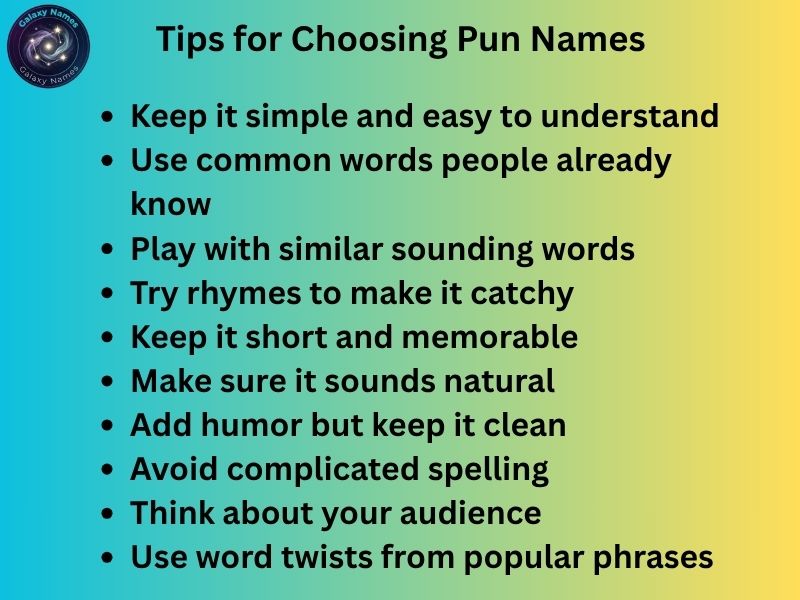 Tips for Choosing Pun Names