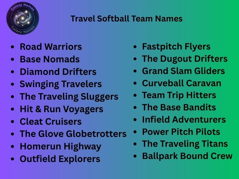 Travel Softball Team Names