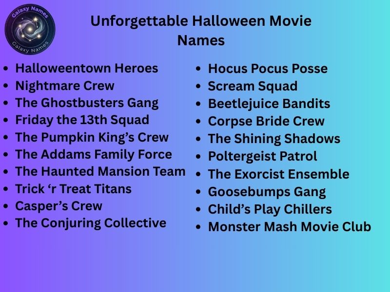 Unforgettable Halloween Movie Names