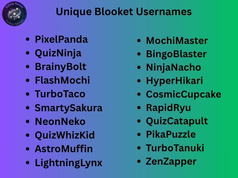 Unique Blooket Usernames