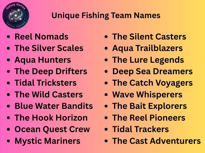 Unique Fishing Team Names