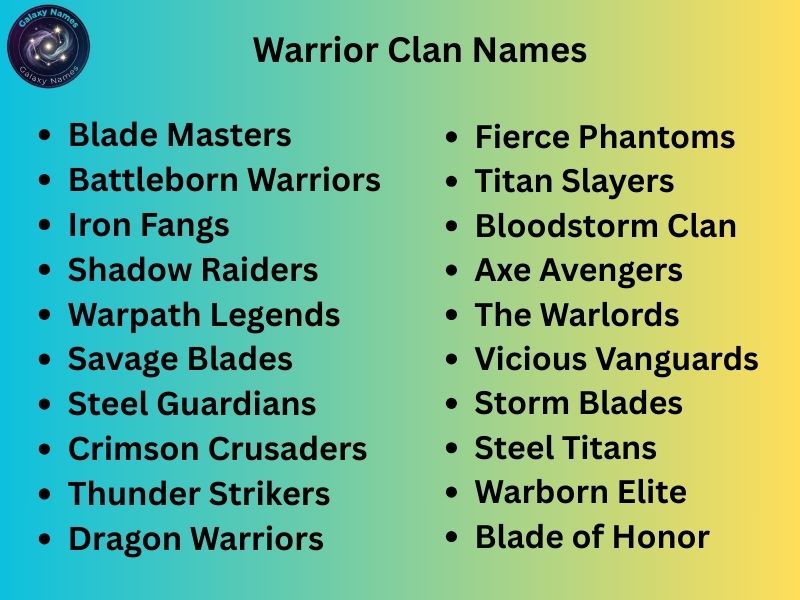 Warrior Clan Names