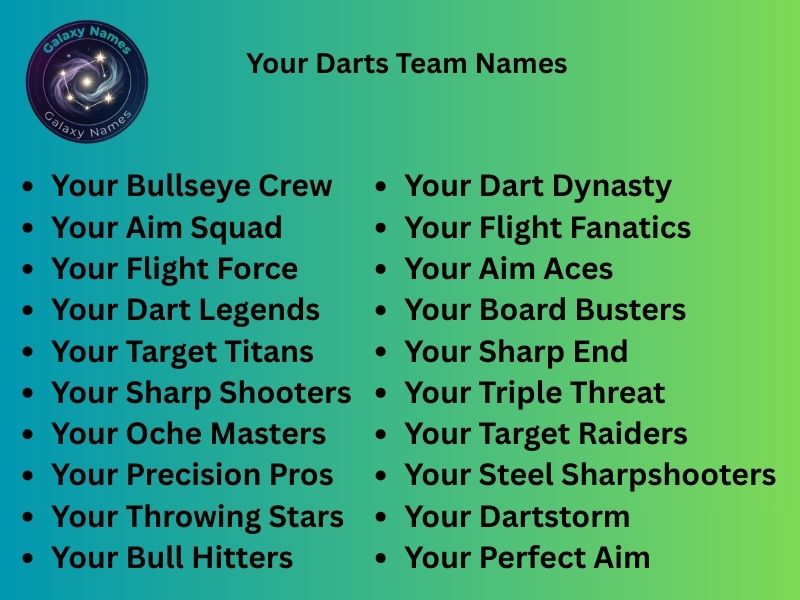 Your Darts Team Names