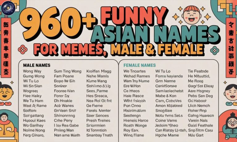 960+ Funny Asian Names For Memes, Male & Female