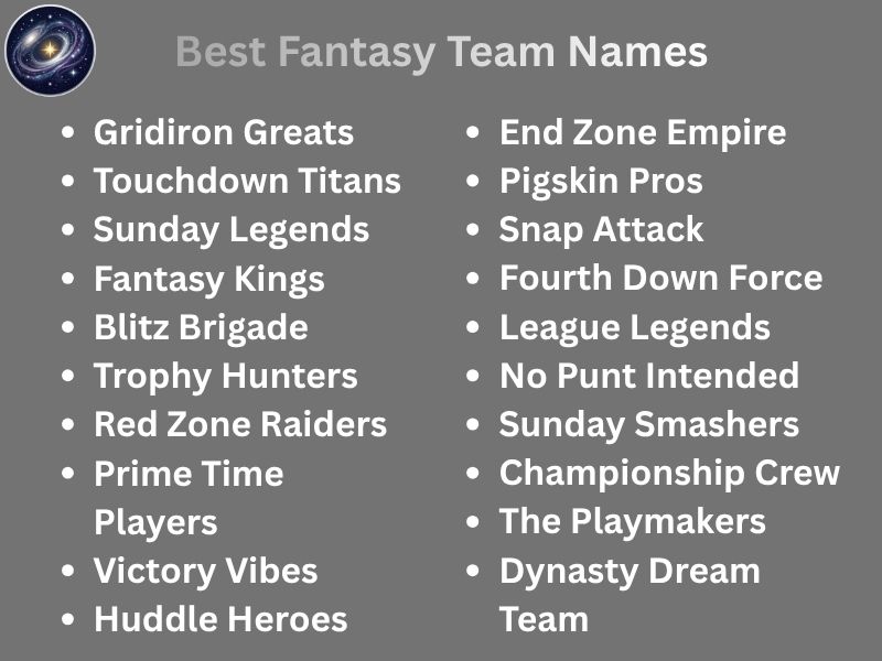 Best Fantasy Team Names