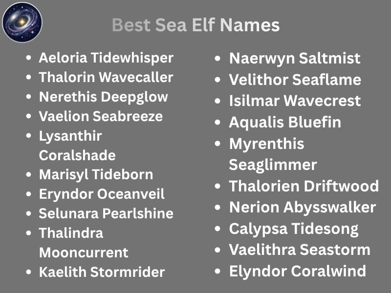 Best Sea Elf Names