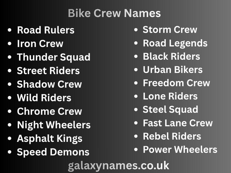 Bike Crew Names 