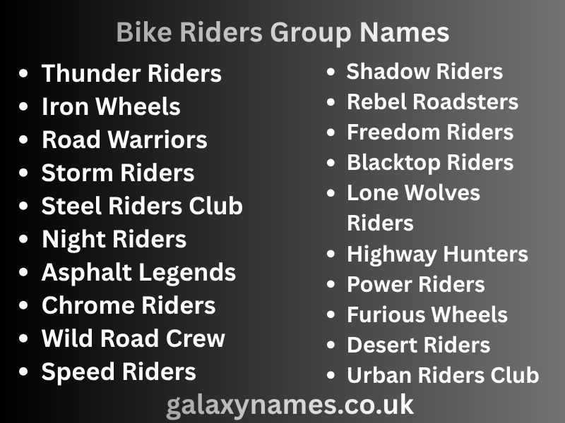 Bike Riders Group Names