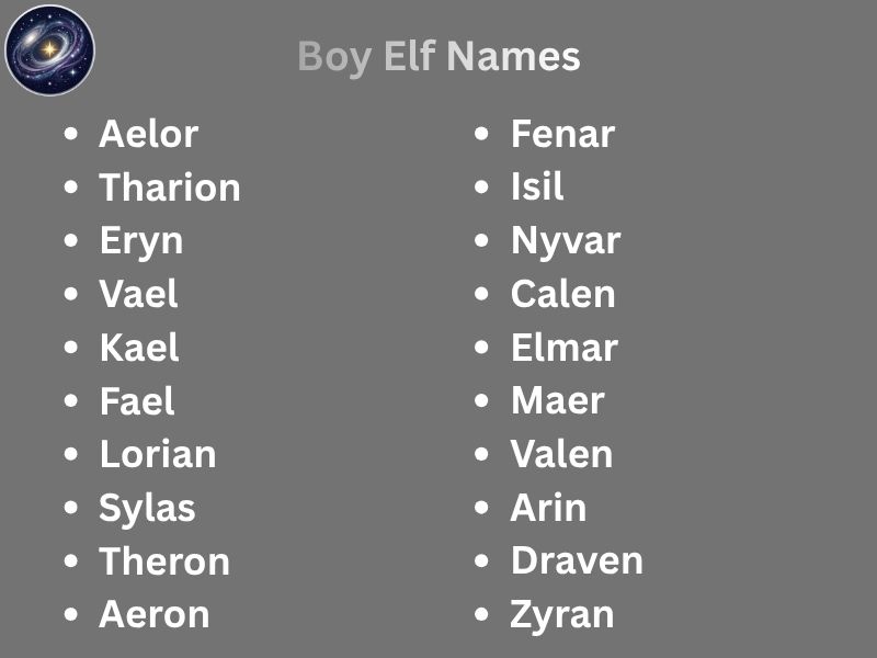 Boy Elf Names