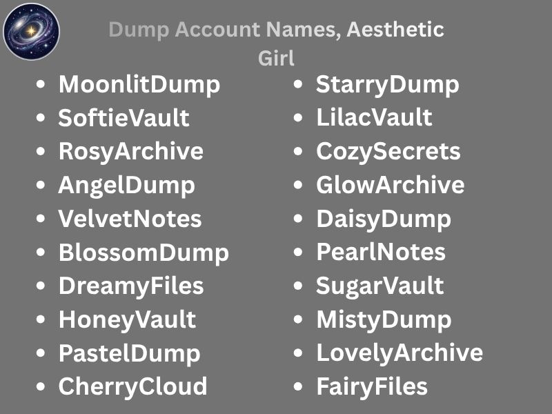 Dump Account Names, Aesthetic Girl