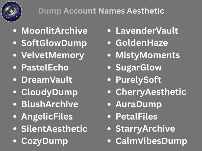 Dump Account Names Aesthetic