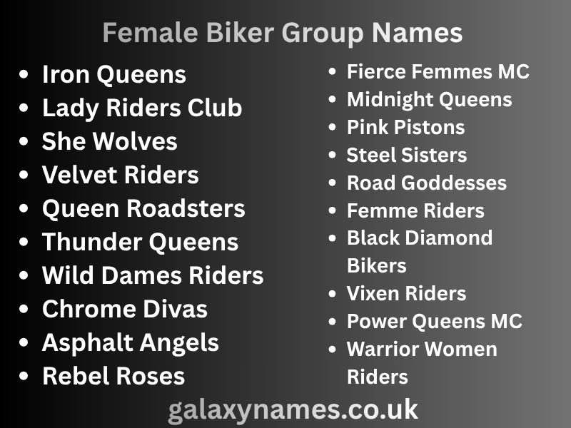 Female Biker Group Names 