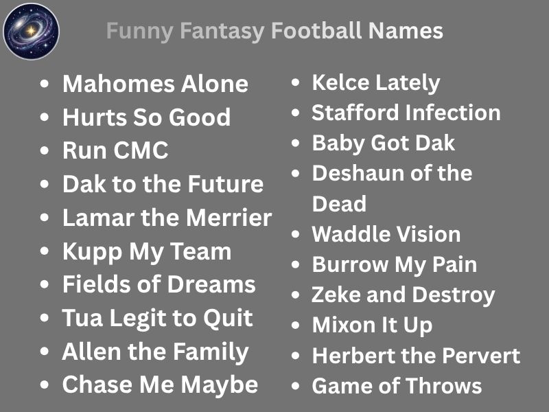 Funny Fantasy Football Names