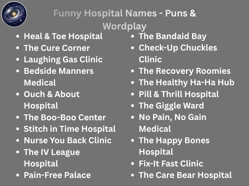 Funny Hospital Names - Puns & Wordplay