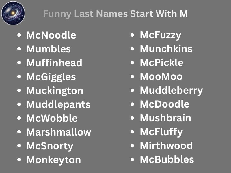 Funny Last Names Start With M