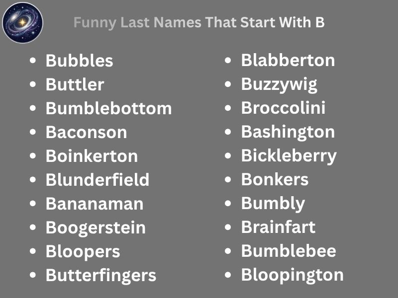 Funny Last Names That Start With B