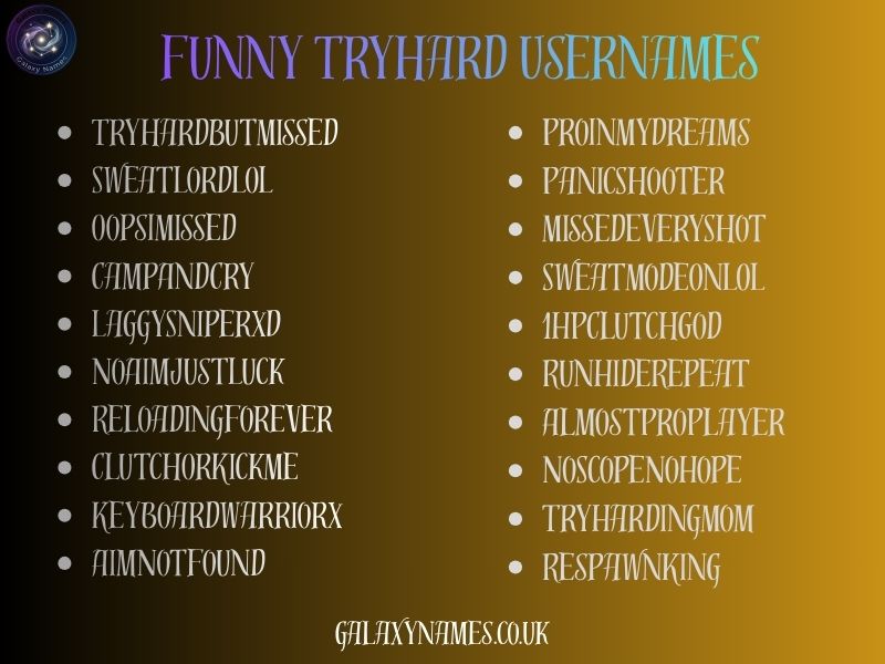 Funny Tryhard Usernames