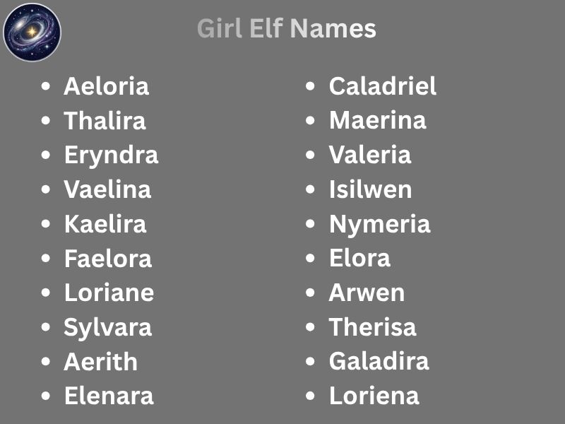 Girl Elf Names