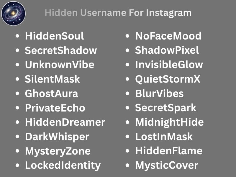 Hidden Username For Instagram