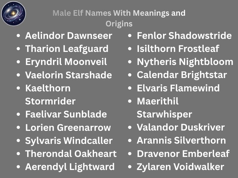 Male Elf Names With Meanings and Origins