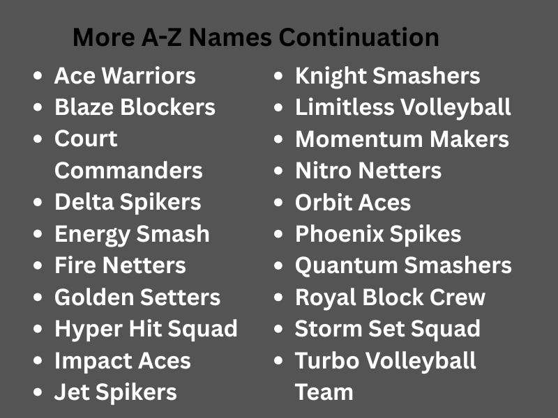 More A-Z Names Continuation