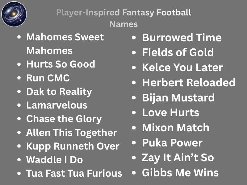 Player-Inspired Fantasy Football Names