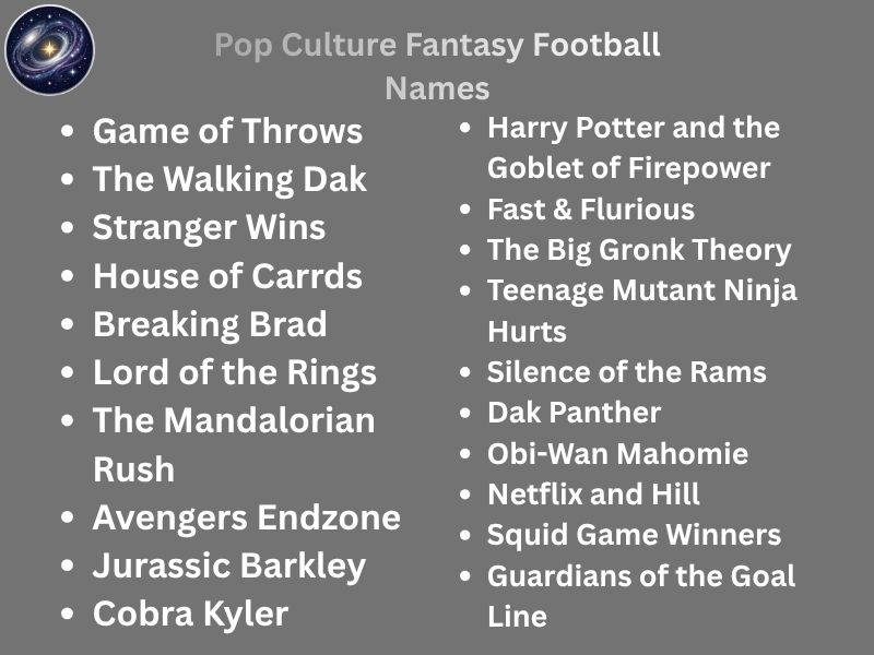 Pop Culture Fantasy Football Names
