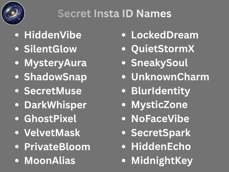 Secret Insta ID Names