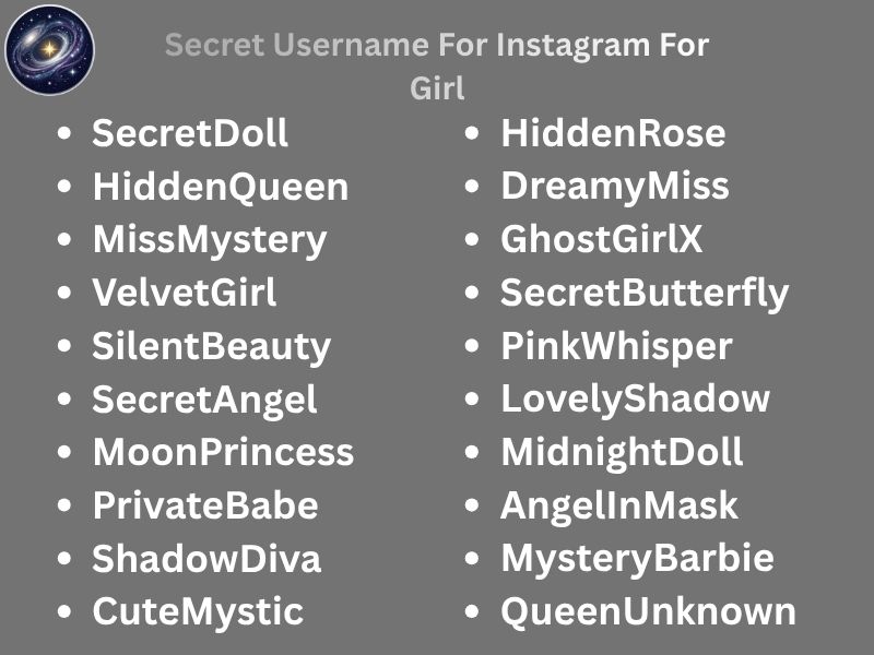 Secret Username For Instagram For Girl