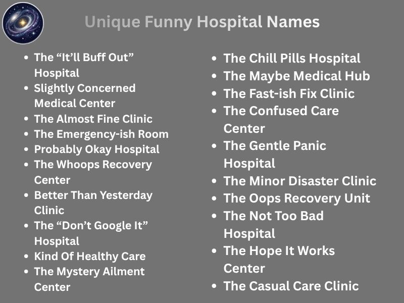 Unique Funny Hospital Names